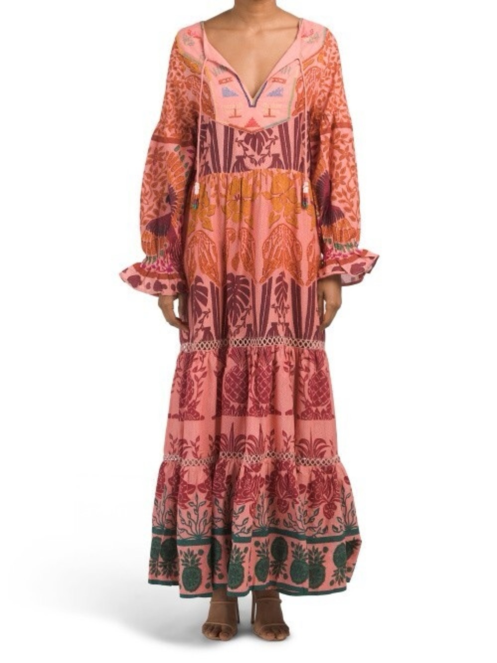 NWT FARM RIO Ainika Printed Tiered Maxi Dress Sz S - Picture 4 of 15